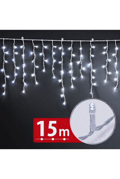 Alista Home Φωτοκουρτίνα Χριστουγεννιάτικη 15 μ., 600 LED ψυχρού λευκού, 8 λε...