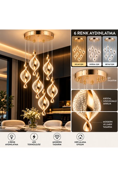 Genel Markalar 6lı Mars Model LED Avize
