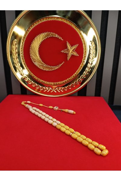TESPİH KÖŞESİ Rosary Made from Billiards Balls, Double-Colored Catalin