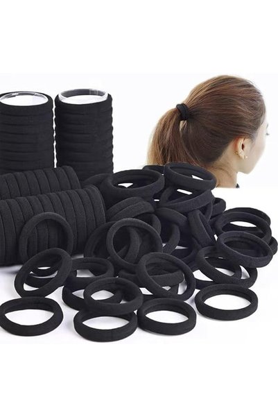 Lonimia 200 Pcs Black Hair Ties, Ponytail Holder Elastic Hair Bands for Women...