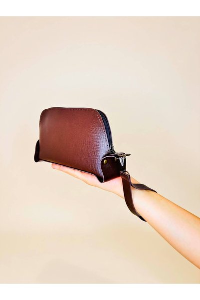 tozren Women's Zippered Iron Snap Detailed Handbag-Wrist Bag