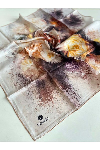 Vissona Tivil Silk Scarf 17641 - 0019 Powder Batik Pattern