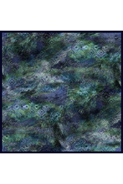 LA BOUTIQUE Saf Sura İpek 2834 04 Model abstract verde-albastru
