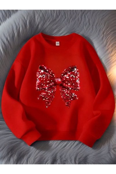 Vordevia Ribbon Dtf Printed Cotton 3 Thread Threaded Crew Neck Oversize Sweat...