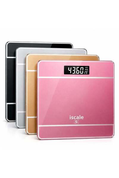 More Cântar electronic de baie 26x26cm, Afișaj LCD, Capacitate 180kg, 2 bater...