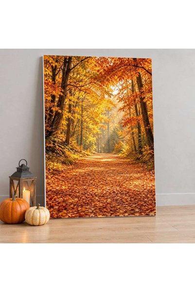 ShopPrint Fundal foto toamnă Pădure aurie, panou PVC rigid 80x120 cm, persona...
