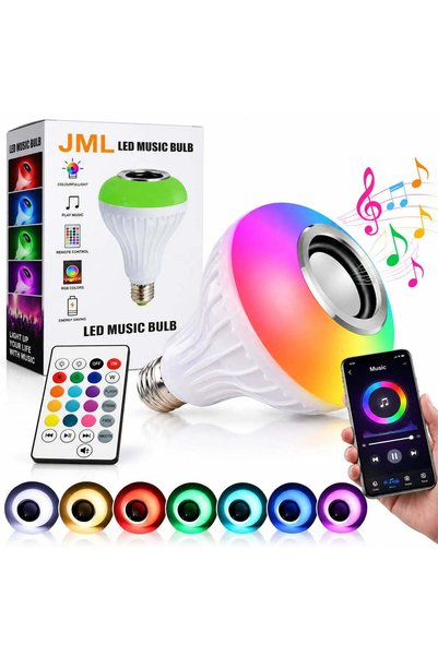 More 13x9εκ. μουσική λάμπα LED με ηχείο Bluetooth και τηλεχειριστήριο, πολύχρ...