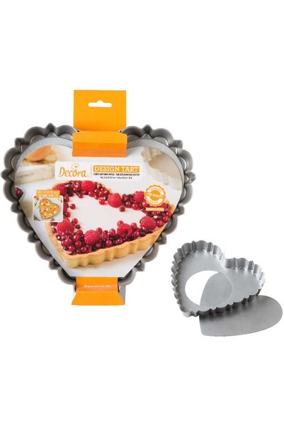 DECORA formă metalică pentru plăcintă mazurka INIMĂ 25cm