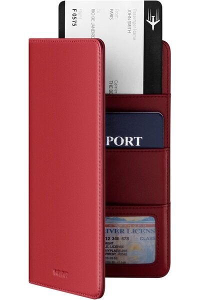 VULKIT Passport Wallet Premium Nappa Leather RFID Blocking Travel Wallet for ...