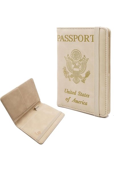 GENERAL Melsbrinna Premium Leather Passport Cover, Waterproof RFID Blocking T...