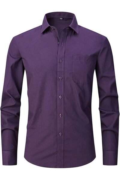 GENERAL Men's French Cuff Dress Shirt Slim Fit Formal Business Button Down Sh...