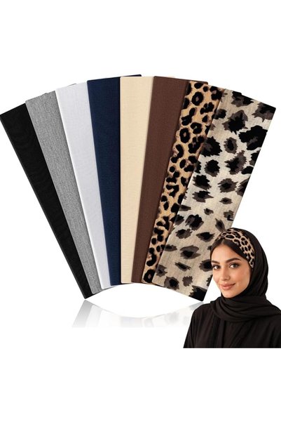 KASTWAVE 8Pack Headbands for Women Girls, 6cm Wide Cotton Head Bands, Knotted...