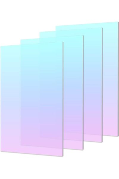 KASTWAVE ألواح أكريليك قزحية اللون مقاس 8×12 بوصة، مجموعة من 4 ألواح أكريليك ...