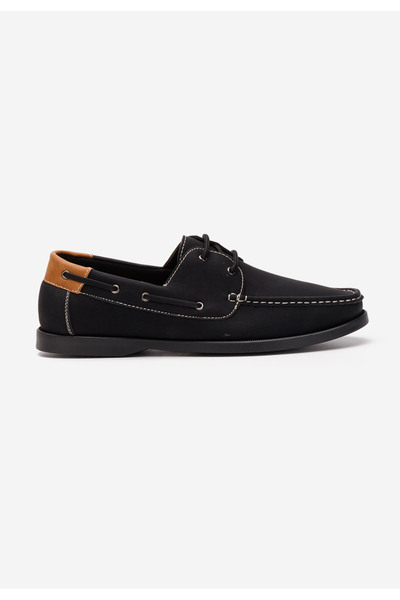 B T Shoes Εντουάρντ ανδρικά μαύρα μοκασίνια