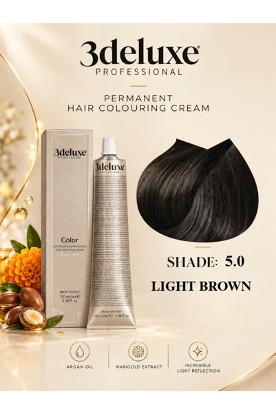 3Deluxe Professional Hair Color Cream With Argan Oil & Marigold Extract Light...