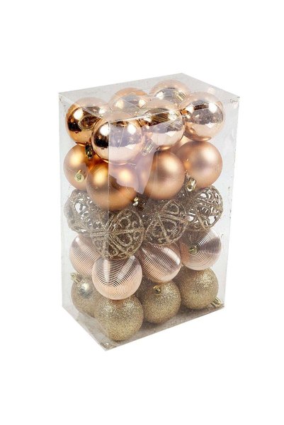 OEM Ornamente de Crăciun, aurii, N3/6030XLABY, 6 cm, plastic, rotunde, set de...