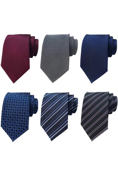 Sawanork 6 PCS Classic Silk Tie Woven Jacquard Neck Ties Men's Necktie