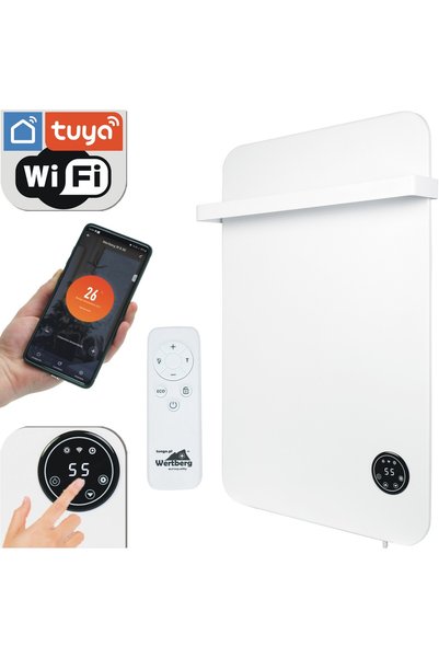Harder Panou radiant infrarosu de baie 450 W cu suport de prosoape, 10-17 mp,...