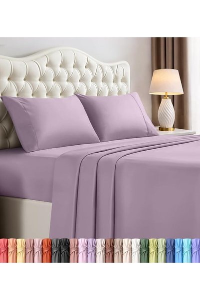 Utopia Bedding طقم ملاءات سرير كوين - 4 قطع - من الألياف الدقيقة المصقولة - م...