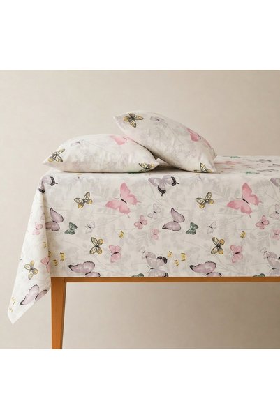 pınarhome collectıon Double Size Flat 240X260 (Without Rubber) Sheet Set (Pac...