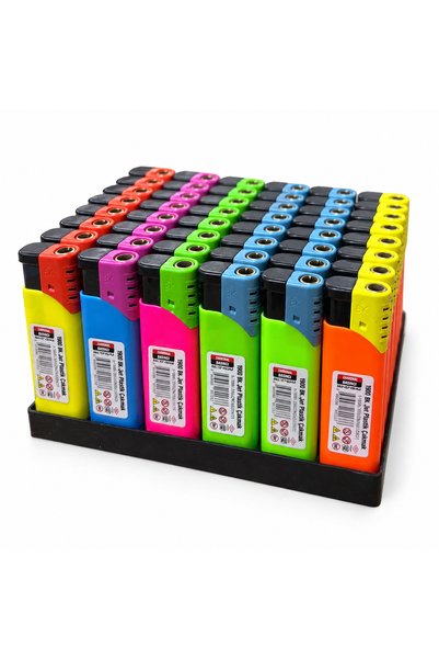 BKJET BK Jet Gazlı Plastik Çakmak 50’li Paket 8 cm Renkli Pürmüz ve Izgaralı ...