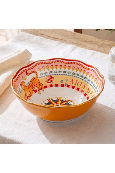 Baci Milano Dolce Far Niente Güneş Desenli Salata Kasesi Turuncu Ø 26 cm, H 1...