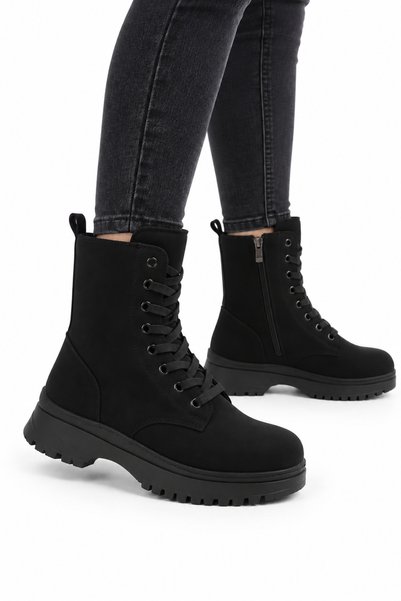 Jagulep Children's Anti-Slip Sole Cold-Resistant Boots Black-Black