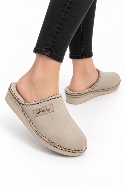 Jagulep Women's Padded Sole Comfort Home & Outdoor Slippers Beige