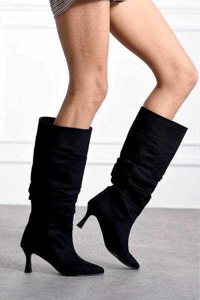 Vaghessa Shoes Γυναικείες μπότες από καστόρι με κορδόνια, λεπτό τακούνι, μυτε...