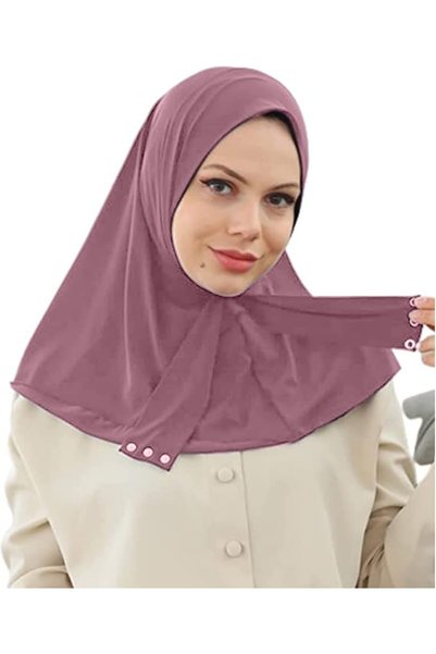 Aibearty حجاب نسائي فوري للمسلمات بتصميم عمامة مع مشبك إغلاق، غطاء رأس مسامي ...