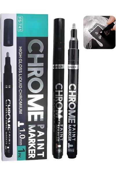 TERRIFI Chrome Paint for Metal, Silver Marker Pen, 1.0mm Touch Up Markers Mir...