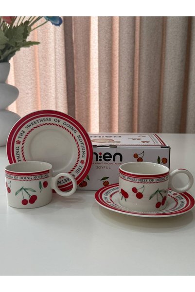 LAVORA Joyful 2-Person Porcelain Coffee Cup Set