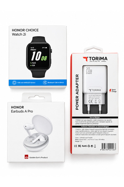 HONOR Choice Watch 2i Akıllı Saat+HONOR EARBUDS APRO KULAKLIK+ŞARJ BAŞLIGI