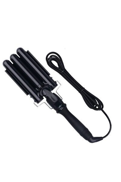 PERFECT Ondulator de păr profesional cu 3 tuburi de 19mm, 120W, ceramic negru.
