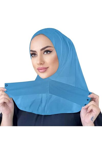 Aibearty حجاب نسائي فوري للمسلمات بتصميم عمامة مع مشبك إغلاق، غطاء رأس مسامي ...