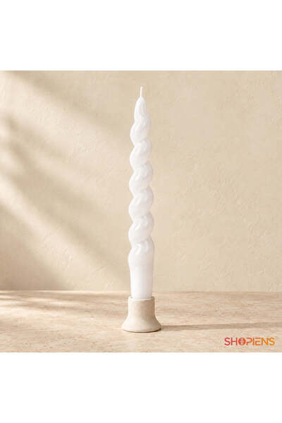SHOPIENS Lumanare Alba Spiralata Pentru Sfesnic 18 cm