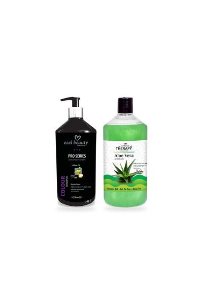 EZEL Set Beauty Therapy: Șampon Pro Series, ulei de măsline, 1 L + Gel de duș...