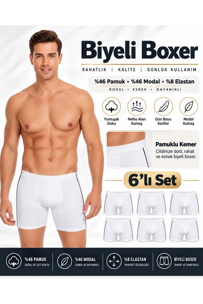 CHARM Özten Men's Cotton Modal Boxer Briefs – Economical Pack of 6