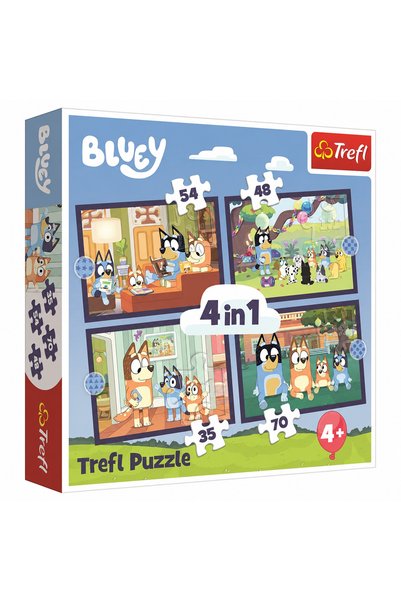 SHOPIENS Set 4 Puzzle-uri Bluey In Familie 4 In 1