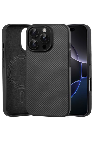 XGSM Husă iPhone 16 Pro, Husă din fibră de aramidă, Negru