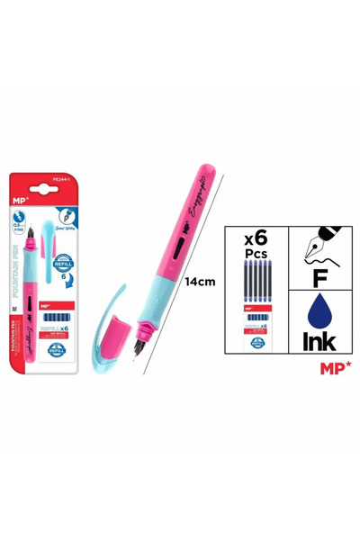 Main Paper Set Main Paper, Stilou cu varf Fine Line 0.5 PE244, 6 rezerve cern...