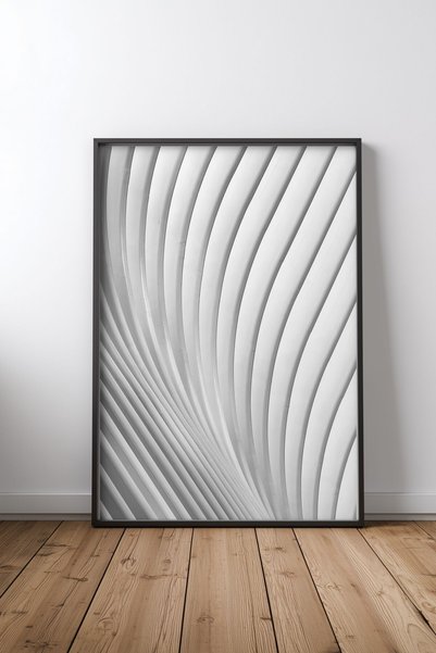 KEYFHOME Calatrava Lines Black Framed Mdf Table Poster Living Room Wall Decor...