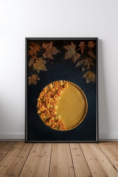 KEYFHOME Toamnă pe un platou Poster de pictură pe MDF cu ramă neagră, decor d...
