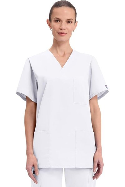 Cherokee Women and Men V-Neck Scrub Top with 3 Pockets 4876