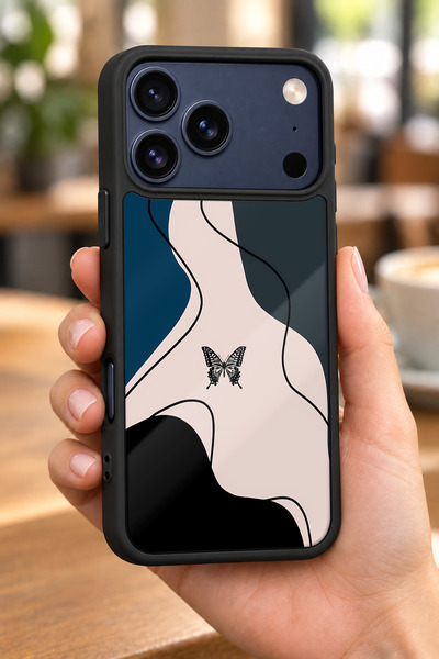 BGAKSESUAR iPhone 18 Pro Max Compatible Butterfly Tattoo Pattern Shockproof C...