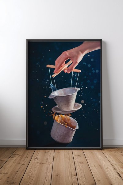 KEYFHOME Χορευτικό Pourover Μαύρο Πλαίσιο MDF Πίνακας Αφίσα Σαλόνι Διακόσμηση...