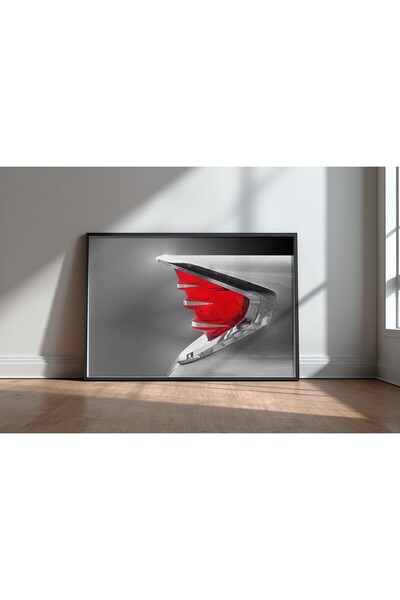 KEYFHOME 1960 Fire flite tail fin Poster de masă din MDF cu cadru negru Cadou...