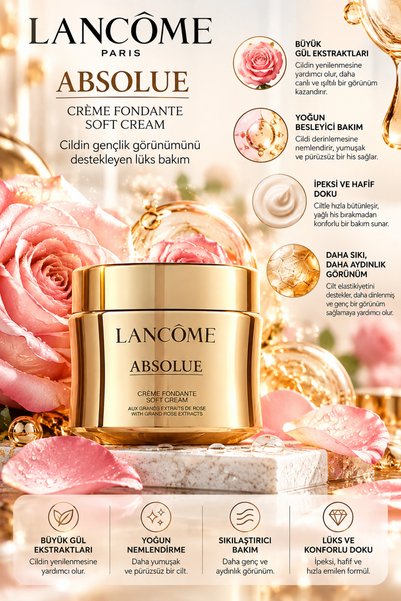 Lancome Absolue Soft Cream 60 ml – Kırışıklık Karşıtı Cilt Sıkılaştırıcı ve C...