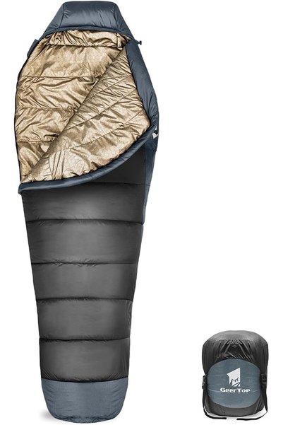 GEERTOP Mummy Sleeping Bag with Graphene Lining, Cold Weather, 211 x 82.5 cm,...