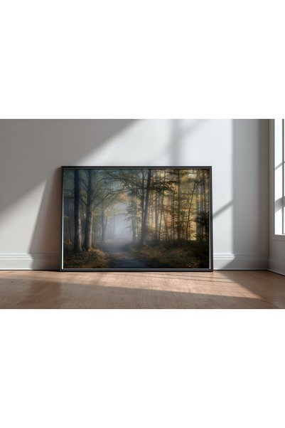 KEYFHOME Autumn Symphony Black Framed Mdf Table Poster Living Room Wall Decor...